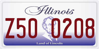 IL license plate Z500208