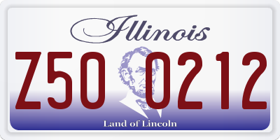 IL license plate Z500212