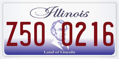 IL license plate Z500216