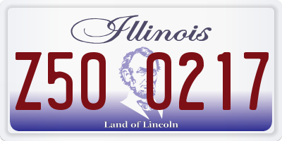 IL license plate Z500217