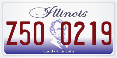 IL license plate Z500219