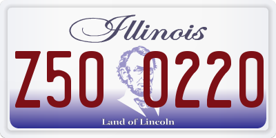 IL license plate Z500220