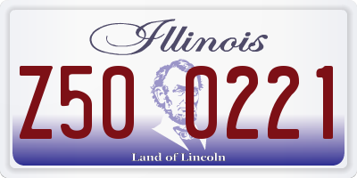 IL license plate Z500221