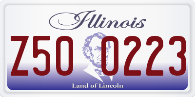 IL license plate Z500223