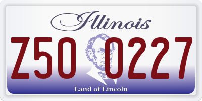 IL license plate Z500227
