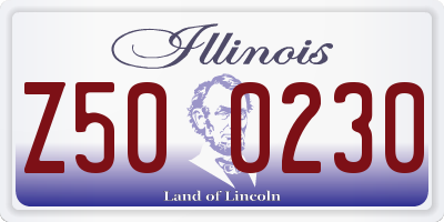IL license plate Z500230