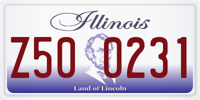 IL license plate Z500231