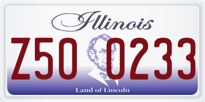 IL license plate Z500233