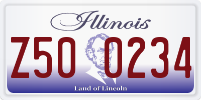 IL license plate Z500234