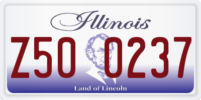 IL license plate Z500237