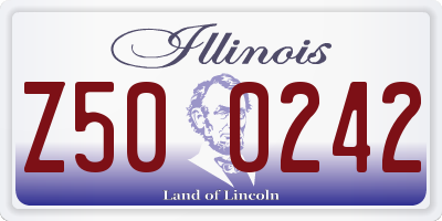 IL license plate Z500242