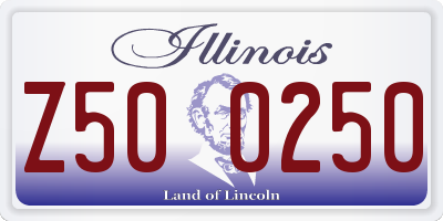 IL license plate Z500250