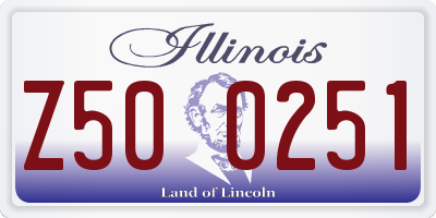 IL license plate Z500251