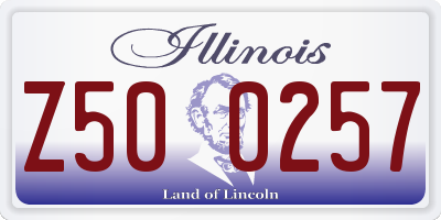 IL license plate Z500257