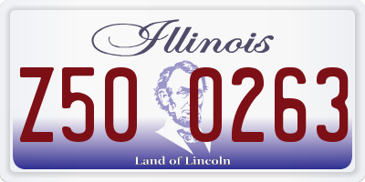 IL license plate Z500263