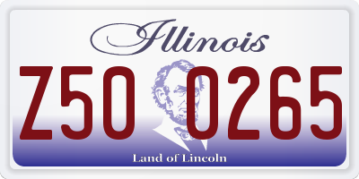IL license plate Z500265