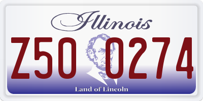 IL license plate Z500274