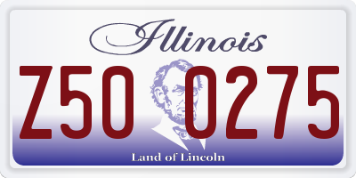 IL license plate Z500275