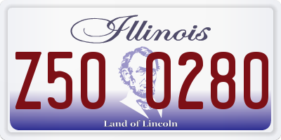 IL license plate Z500280