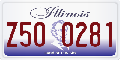 IL license plate Z500281