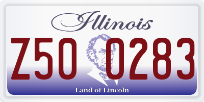 IL license plate Z500283