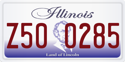 IL license plate Z500285