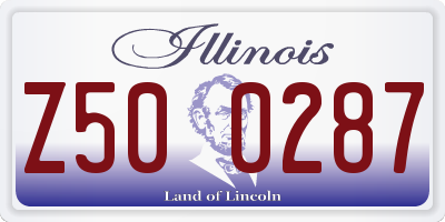 IL license plate Z500287