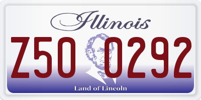 IL license plate Z500292