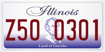 IL license plate Z500301