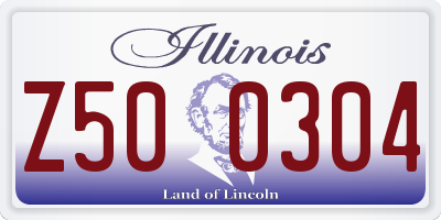 IL license plate Z500304