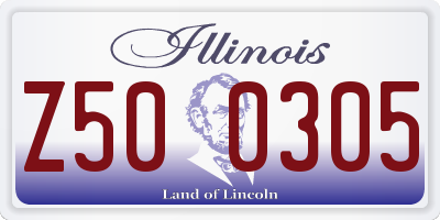 IL license plate Z500305