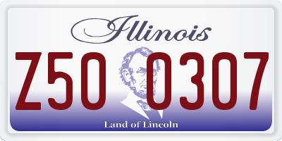 IL license plate Z500307
