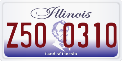 IL license plate Z500310