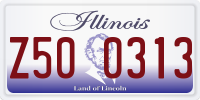 IL license plate Z500313