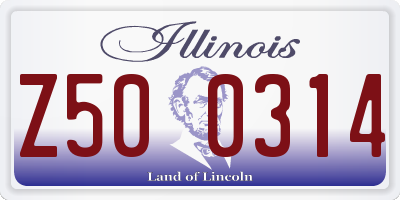 IL license plate Z500314