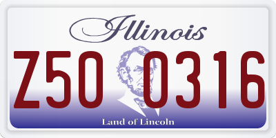 IL license plate Z500316