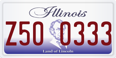 IL license plate Z500333