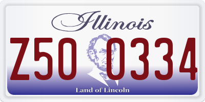 IL license plate Z500334