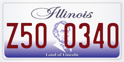 IL license plate Z500340