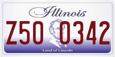IL license plate Z500342
