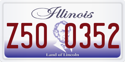 IL license plate Z500352