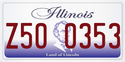 IL license plate Z500353