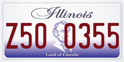 IL license plate Z500355