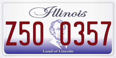 IL license plate Z500357