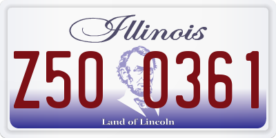 IL license plate Z500361