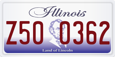 IL license plate Z500362