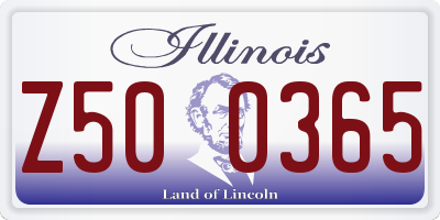 IL license plate Z500365