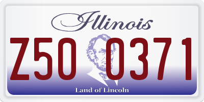 IL license plate Z500371