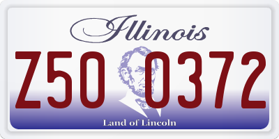 IL license plate Z500372