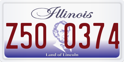 IL license plate Z500374